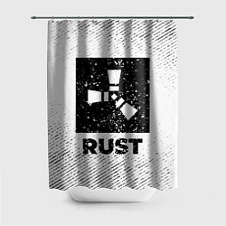 Шторка для душа Rust с потертостями на светлом фоне, цвет: 3D-принт