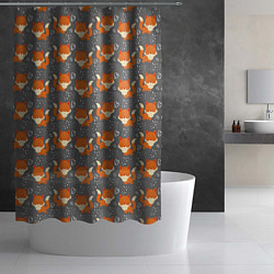 Шторка для душа Веселые лисички, цвет: 3D-принт — фото 2