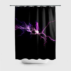 Шторка для душа Сверкающая молния во тьме, цвет: 3D-принт