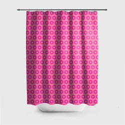 Шторка для душа Розовые цветочки - паттерн из ромашек, цвет: 3D-принт