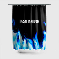 Шторка для душа Iron Maiden blue fire, цвет: 3D-принт