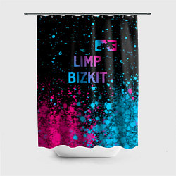Шторка для душа Limp Bizkit - neon gradient: символ сверху, цвет: 3D-принт