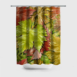 Шторка для душа Осенние листья клёна - паттерн, цвет: 3D-принт