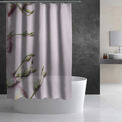 Шторка для душа Красивые Цветы на Розовом фоне, цвет: 3D-принт — фото 2