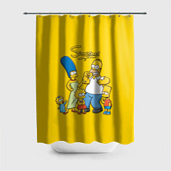 Шторка для душа Счастливые Симпсоны, цвет: 3D-принт