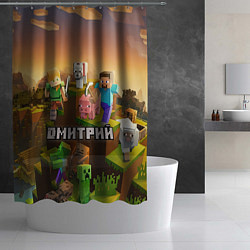 Шторка для душа Дмитрий Minecraft, цвет: 3D-принт — фото 2