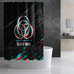 Шторка для душа Elden Ring в стиле glitch и баги графики на темном, цвет: 3D-принт — фото 2