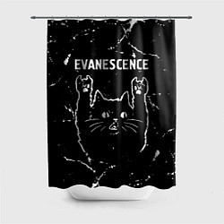 Шторка для душа Группа Evanescence и рок кот, цвет: 3D-принт