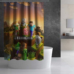 Шторка для душа Станислав Minecraft, цвет: 3D-принт — фото 2