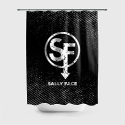 Шторка для душа Sally Face с потертостями на темном фоне, цвет: 3D-принт