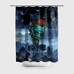 Шторка для душа Ночной кошмар - Horror face, цвет: 3D-принт