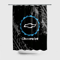 Шторка для душа Chevrolet в стиле Top Gear со следами шин на фоне, цвет: 3D-принт