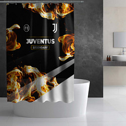 Шторка для душа Juventus legendary sport fire, цвет: 3D-принт — фото 2