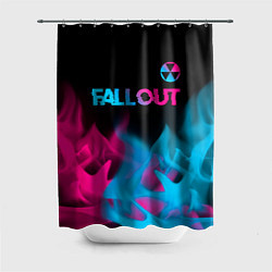 Шторка для душа Fallout - neon gradient: символ сверху, цвет: 3D-принт