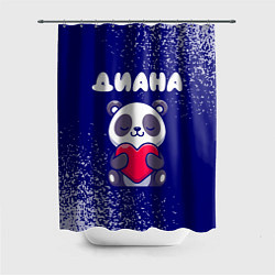 Шторка для душа Диана панда с сердечком, цвет: 3D-принт