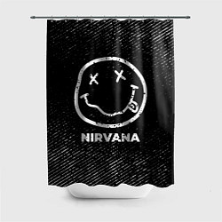 Шторка для душа Nirvana с потертостями на темном фоне, цвет: 3D-принт