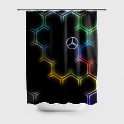 Шторка для душа Mercedes - neon pattern, цвет: 3D-принт