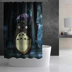 Шторка для душа Totoro in rain forest, цвет: 3D-принт — фото 2