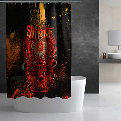 Шторка для душа Slipknot - red monster, цвет: 3D-принт — фото 2