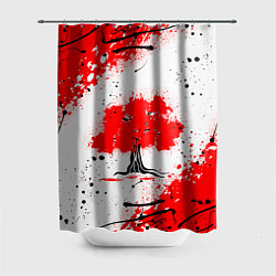 Шторка для душа Цветущая сакура, цвет: 3D-принт