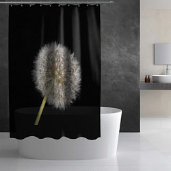Шторка для душа Одуванчик на черном фоне, цвет: 3D-принт — фото 2