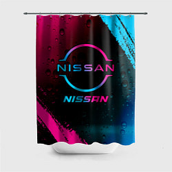 Шторка для душа Nissan - neon gradient, цвет: 3D-принт