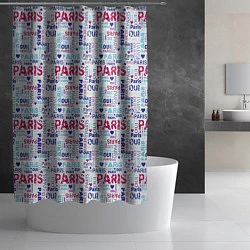 Шторка для душа Парижская бумага с надписями - текстура, цвет: 3D-принт — фото 2