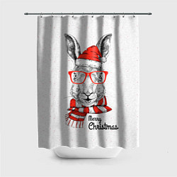 Шторка для душа Santa Rabbit Merry Christmas!, цвет: 3D-принт