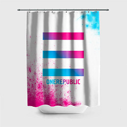 Шторка для душа OneRepublic neon gradient style, цвет: 3D-принт
