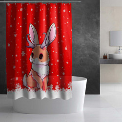Шторка для душа Кролик олень - кролик с рожками, цвет: 3D-принт — фото 2