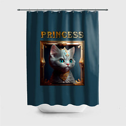 Шторка для душа Кошечка принцесса - картина в рамке, цвет: 3D-принт