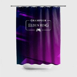 Шторка для душа Elden Ring gaming champion: рамка с лого и джойсти, цвет: 3D-принт