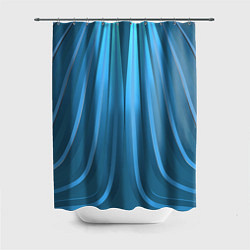 Шторка для душа Синий полосатый узор для окна, цвет: 3D-принт