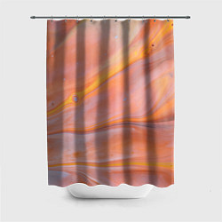 Шторка для душа Оранжевая река и краски, цвет: 3D-принт