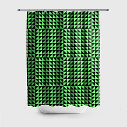 Шторка для душа Чёрно-зелёная оптическая иллюзия, цвет: 3D-принт