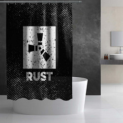 Шторка для душа Rust с потертостями на темном фоне, цвет: 3D-принт — фото 2