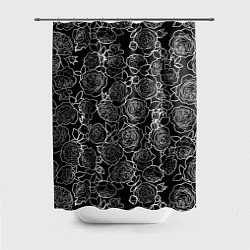 Шторка для душа Чайная роза: Черно белыи принт, цвет: 3D-принт