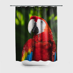 Шторка для душа Красный попугай Ара, цвет: 3D-принт