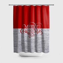 Шторка для душа Merry Christmas красный, цвет: 3D-принт