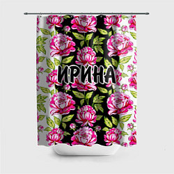 Шторка для душа Ирина в цветах, цвет: 3D-принт