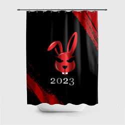 Шторка для душа Кролик 2023 суровый, цвет: 3D-принт