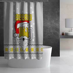 Шторка для душа Свитер с пивом beerd, цвет: 3D-принт — фото 2