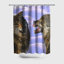 Шторка для душа Приколы про Волков мемы, цвет: 3D-принт