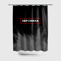 Шторка для душа Вероника - в красной рамке на темном, цвет: 3D-принт