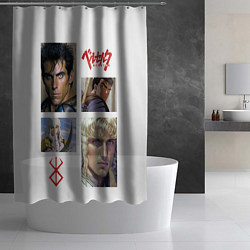 Шторка для душа Оуэн Уилсон и Бен Стиллер в аниме Берсерк, цвет: 3D-принт — фото 2