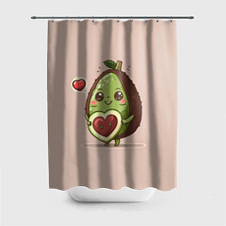Шторка для душа Влюбленный авокадо - парные, цвет: 3D-принт