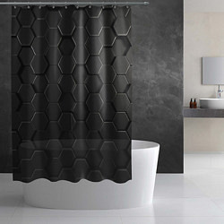 Шторка для душа Abstraction hexagon grey, цвет: 3D-принт — фото 2