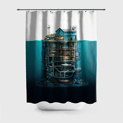 Шторка для душа Подводный дом, цвет: 3D-принт
