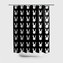Шторка для душа Bunny pattern black, цвет: 3D-принт