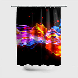 Шторка для душа Битвы огней волны, цвет: 3D-принт